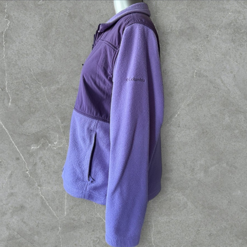 $10 Add-on | Columbia Purple Fleece Jacket - Women's Casual Zip Front - Picture 4 of 14